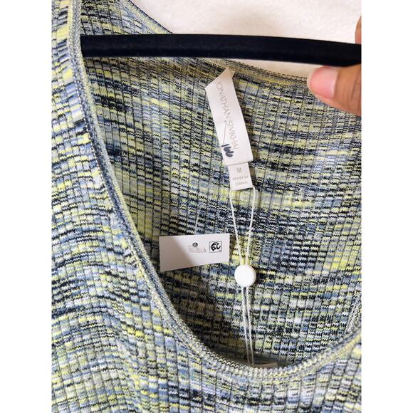 Jonathan Simkhai Rib Knit Cut Out Basil Space Dye Colleen Midi Dress Medium - Picture 11 of 15